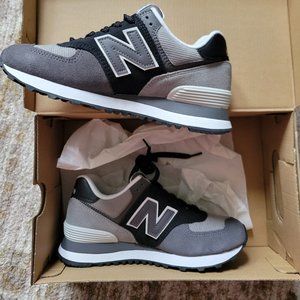 NIB NEW BALANCE 574 black, gray, and white sneakers size 6